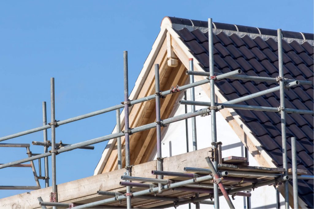 Top Of Scaffolding On House