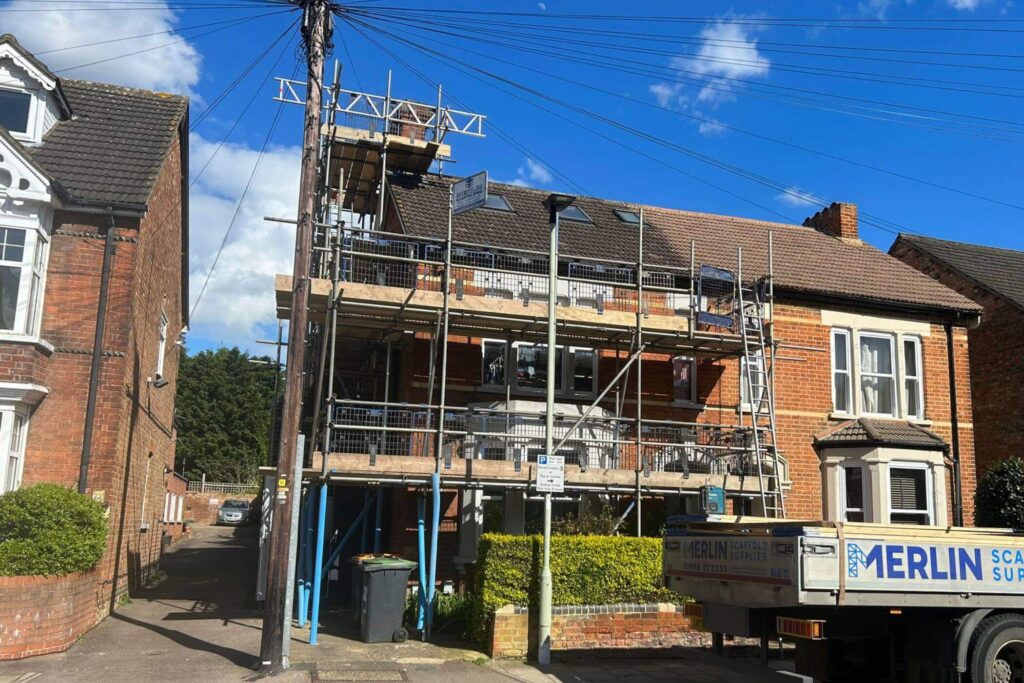 Merlin Scaffolding On House