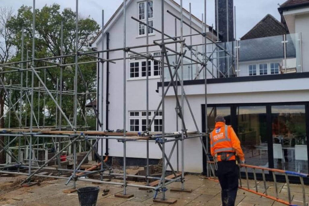 Scaffolding On A Home